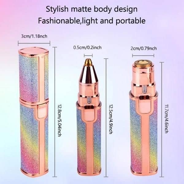 multicolor woman's eyebrows hair trimmer, 4 piece rechargeable 2