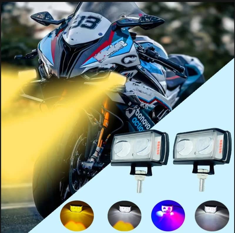 Dual Projector Bike Light white Yellow Display OR Dolphin Flasher 2