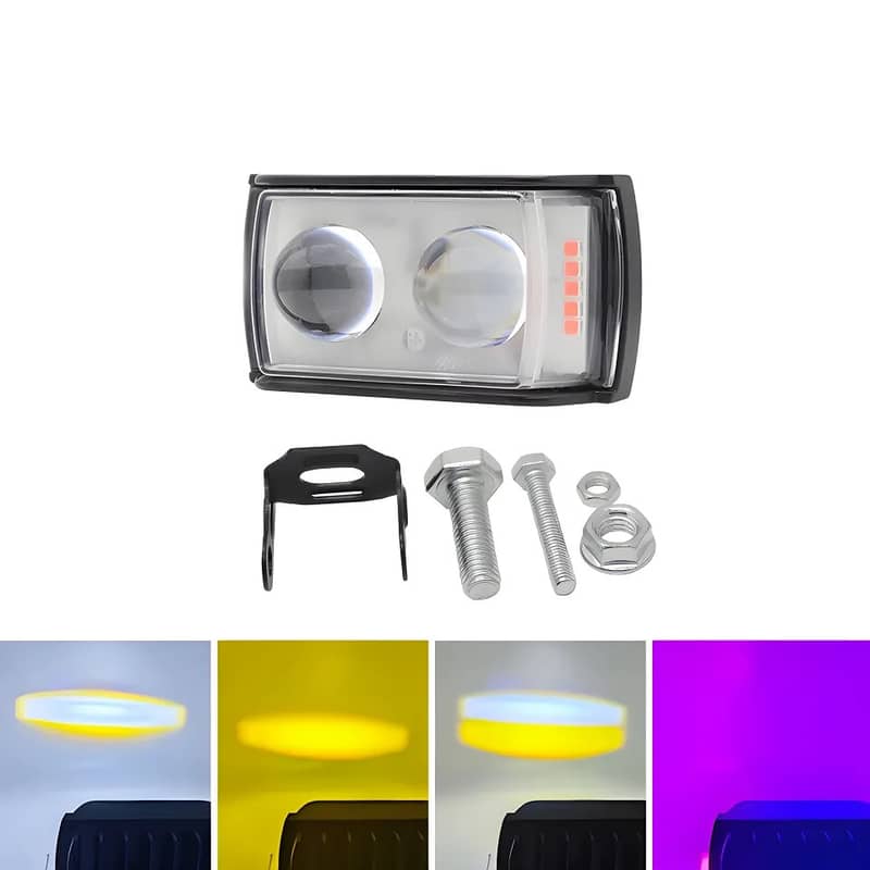 Dual Projector Bike Light white Yellow Display OR Dolphin Flasher 4