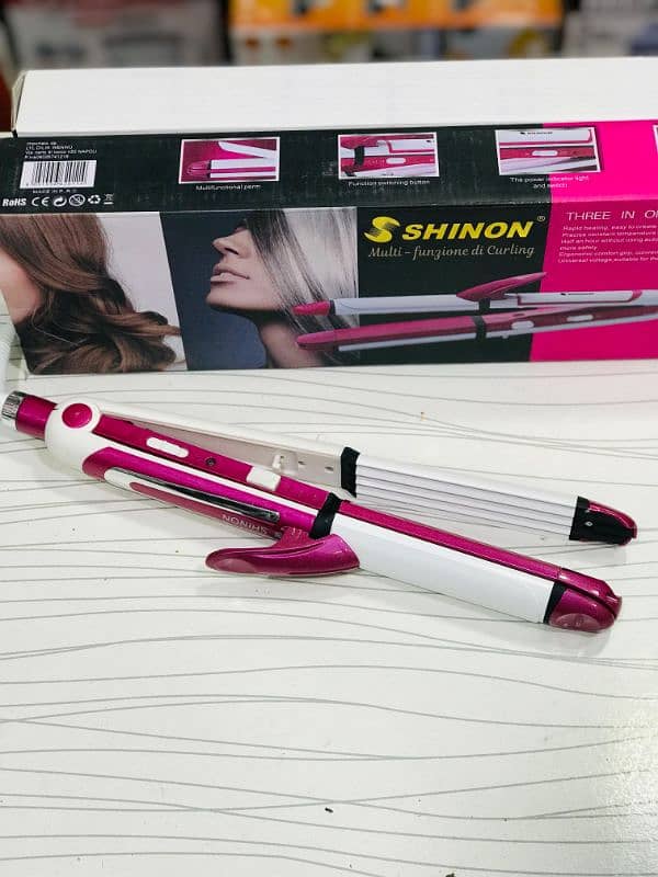 Shinon Pro 3-in-1 Hair Straightener, Crimper & Curler for woman 4