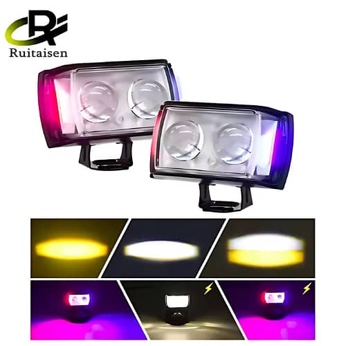 Dual Projector Bike Light white Yellow Display OR Dolphin Flasher 0