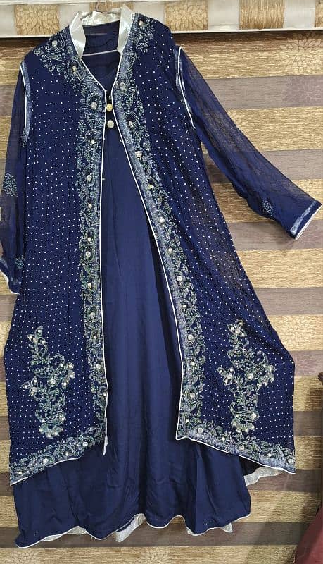 DARK BLUE PURR CHIFFON MAXI WITH OPEN GOWN (4 PIECE) PH 03315662007. 1