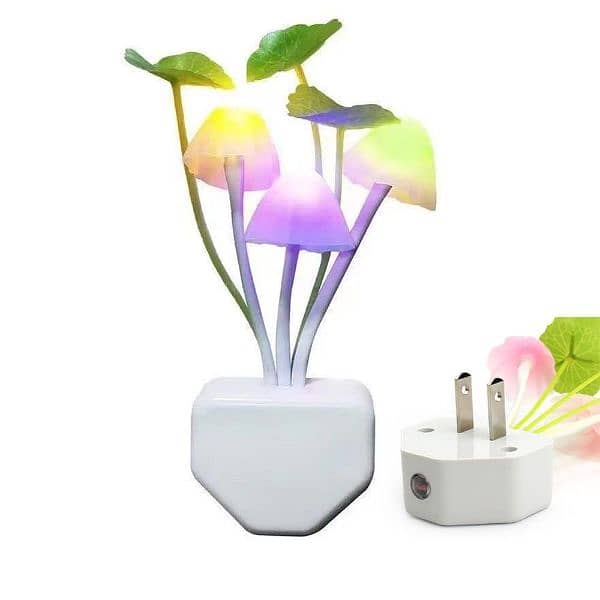 Silicone LED Mushroom Night Lights - Multicolor - 2 Pack 2