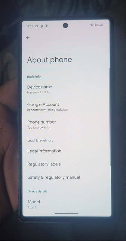 Google pixel 6 8/128 GB Non PTA 5