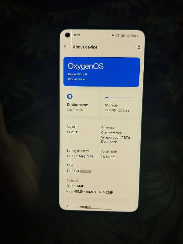 one plus 9r 12gb 256gb pta approved 8