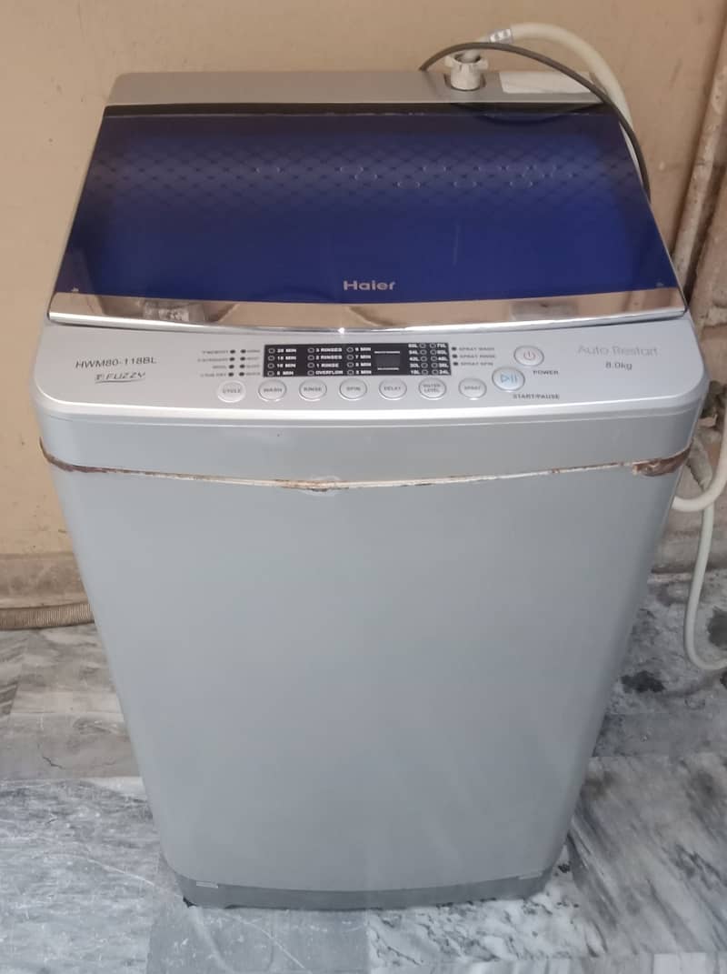 Haier HWM80-118BL Fuzzy Automatic Top Load Washing Machine + Dryer 0