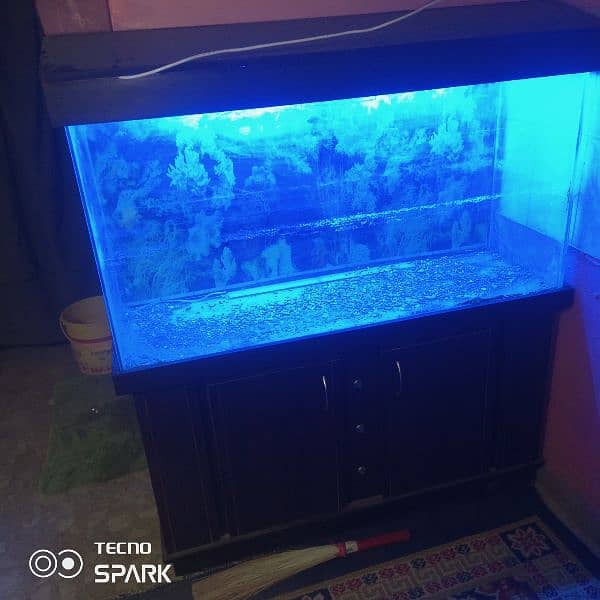 4 feet aquarium with piano hood and trolly vip new condition 2