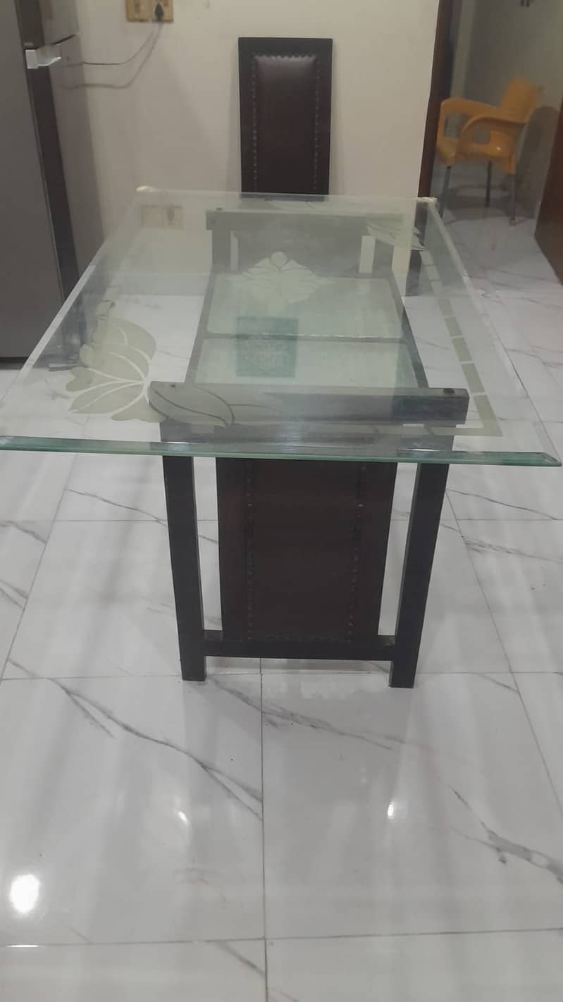 Wooden and glass dining table 2