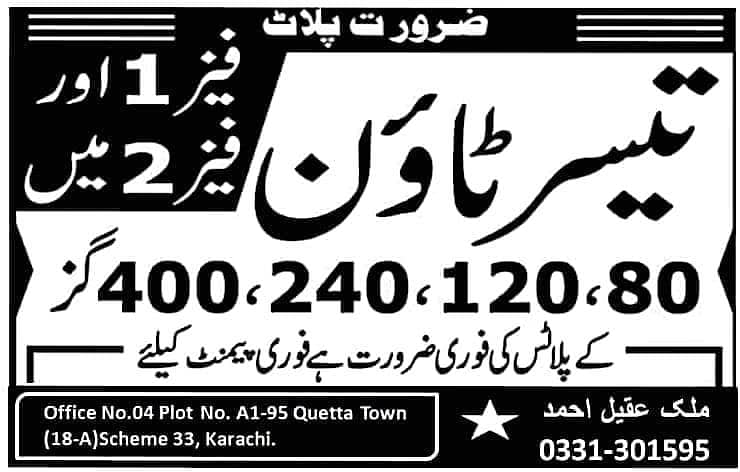 Park Face 80 Sq. Yd. Near 160ft Road Sector 80/4 Taiser Town Phase-1, Khi. 0