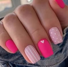 24 pieces pink elegant press on nails set !!