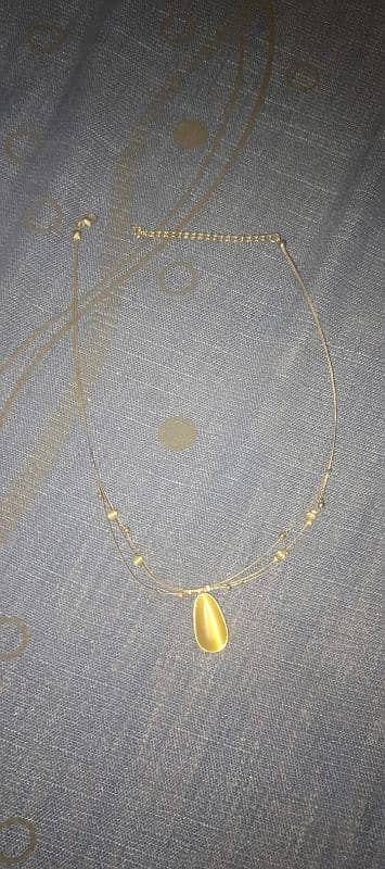 vintage Real golden cat eye stone necklace 0