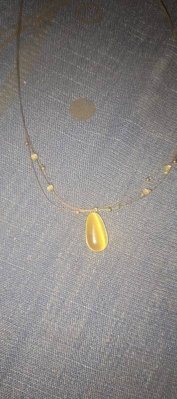 vintage Real golden cat eye stone necklace 2