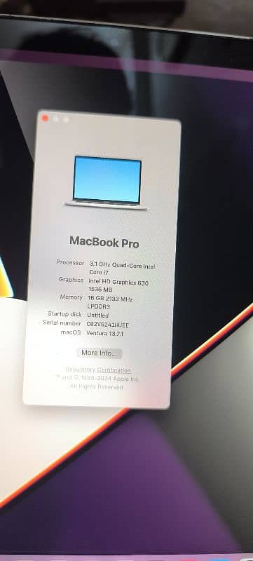 MacBook Pro Core i7  16 Gb 512 GB 1