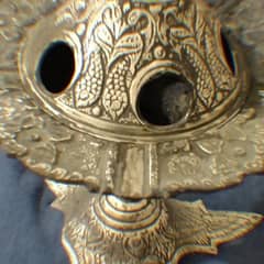 Vintage Brass Incense Burner (Unpolished) |  Lidded , Footed | 1970s