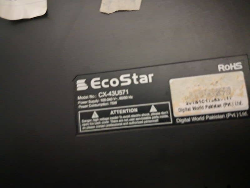 Ecostar 43inch led tv (panel damage) 0