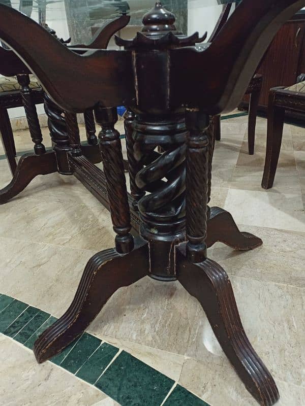 Glass top Dining table with Six dining chairs 7