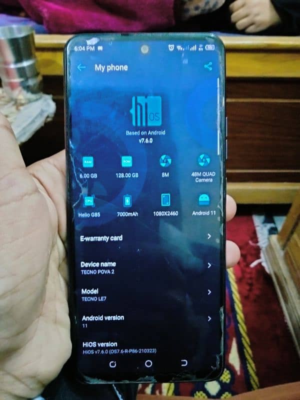 Tecno pova 2 6/128 with box all ok no open no repair all ok 0