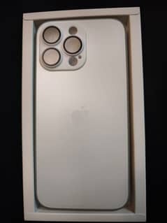 Iphone 15 pro max white glass coated case