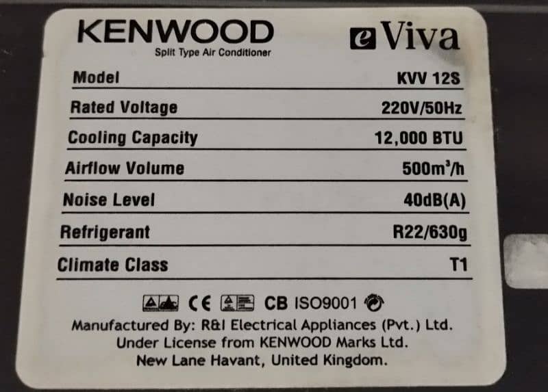 Kenwood 1 Ton Eviva Series Split AC (Kev18S) 2