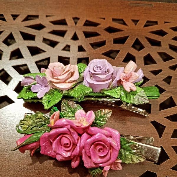 hand made clay miniatures, and hair accessories 16