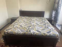 Used double bed with mattress and side tables for sell