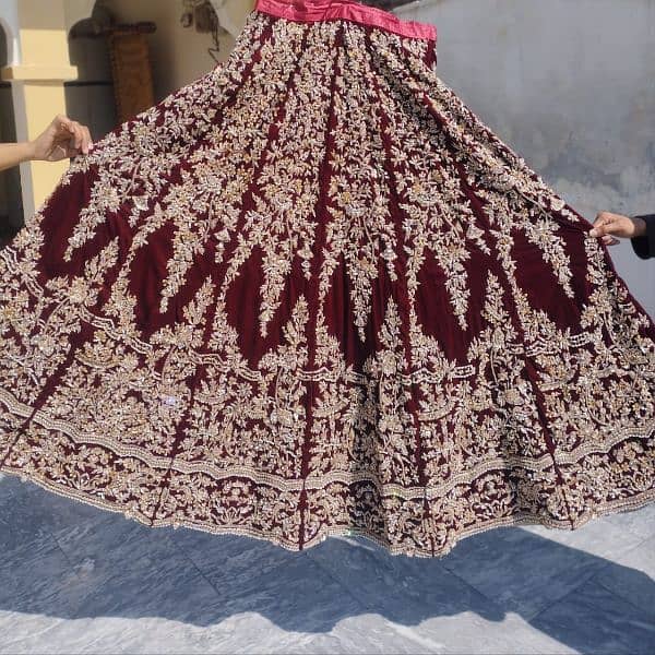 Wedding Dress Lehnga| Red Dress, Perfect for Barat, Golden Red Lehanga 1