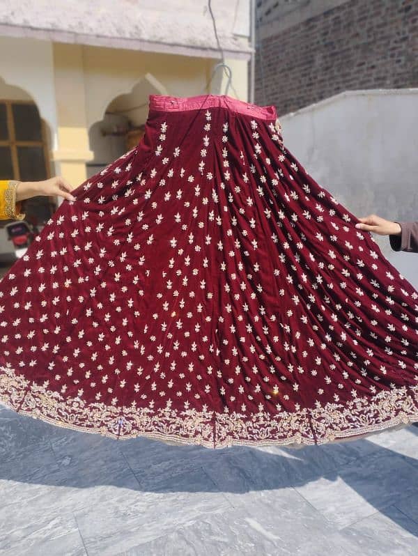 Wedding Dress Lehnga| Red Dress, Perfect for Barat, Golden Red Lehanga 4