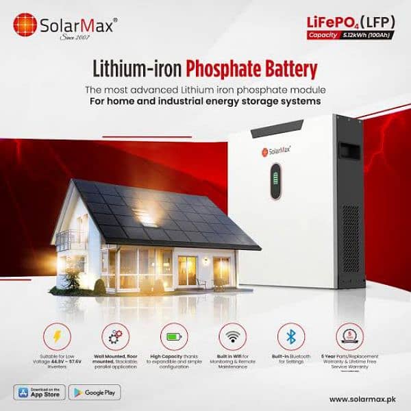 SOLARMAX LITHIUM ION BATERY 5.12 kw LiFePo⁴(LFP) 1