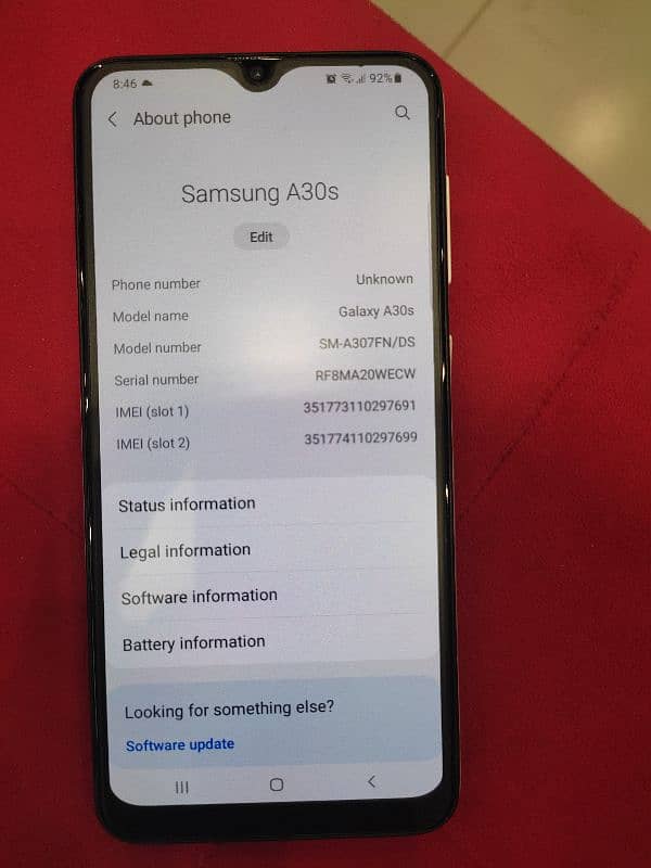 Samsung galaxy A30s 0