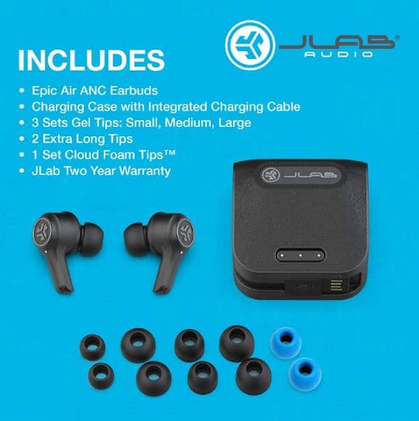 JLab Air Anc earbuds with high quality sound and noise cancellation 3