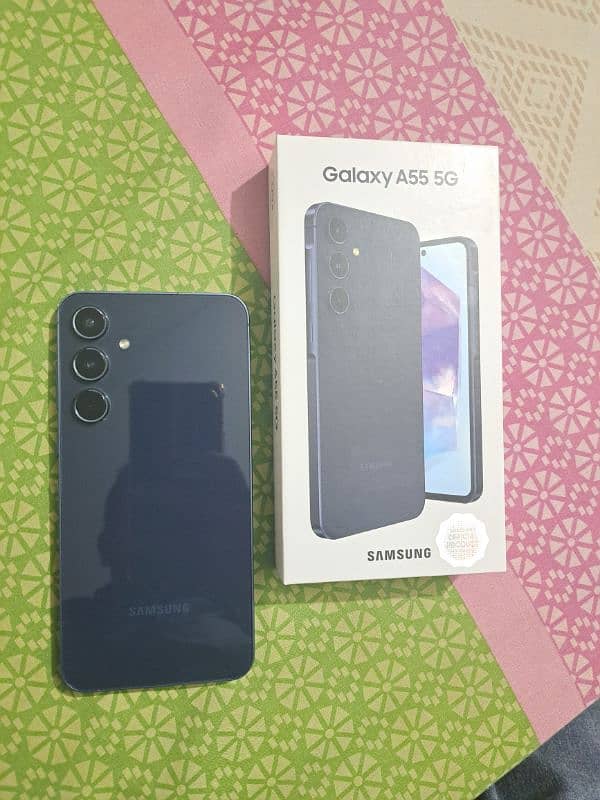 Samsung A55 8 256gb With 11 months warranty Call only 0