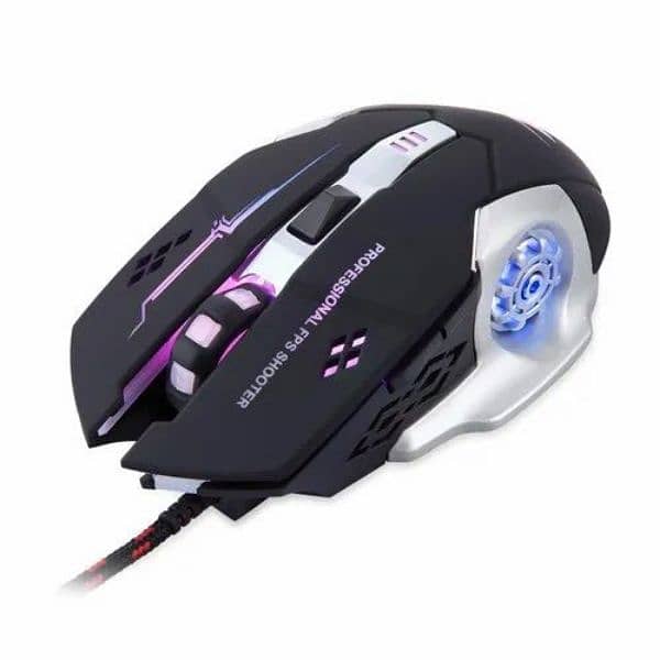 ASHATA Portable USB 2.4Ghz Wireless Gaming Rechargable Mouse 6 keys 13