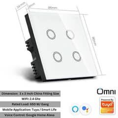 Smart wifi 4gang switch Tuya omni Okasha touch plate board