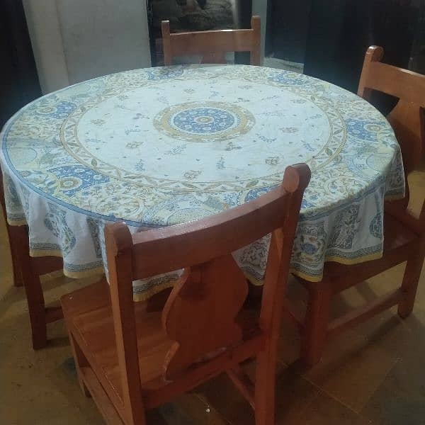 pine wood dinning table made from mansehra 4 chair 1