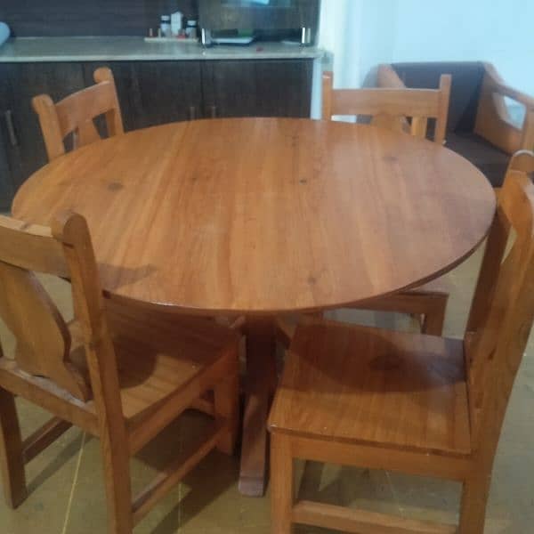 pine wood dinning table made from mansehra 4 chair 2