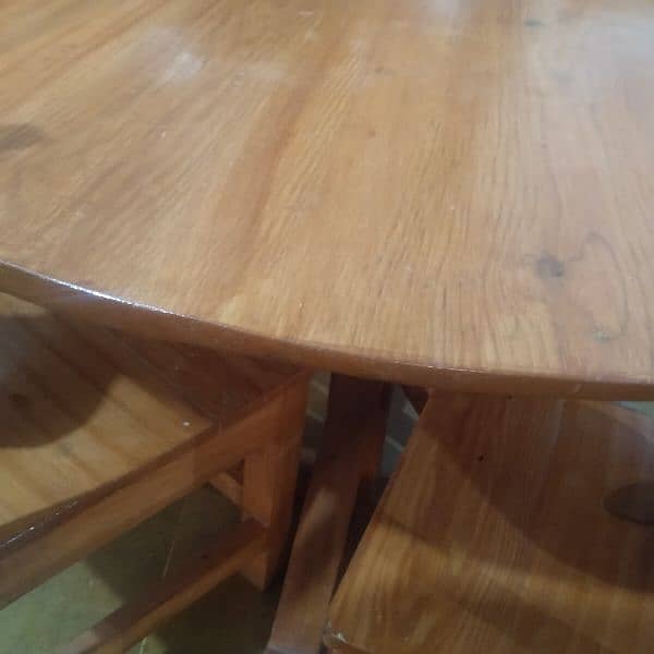 pine wood dinning table made from mansehra 4 chair 3