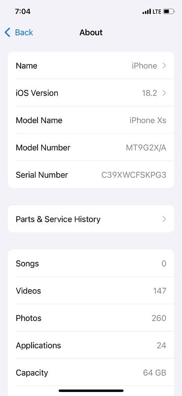 iphone xs 64 gb  battery health 79% (service) original pta approved 4