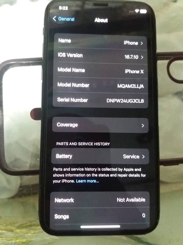 i phone x non PTA 256 gb bettry service Totelly original  2