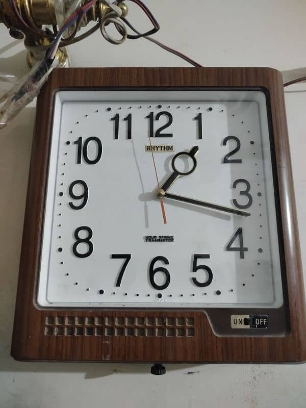 Antique Japan Rhythm vintage wall clock  Note No Sound 3