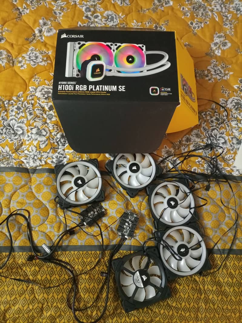 Corsair H100i RGB Paltinum SE - LL120 fans -RM1000X PSU Power supply 7