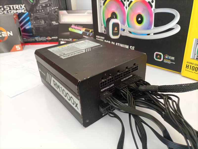 Corsair H100i RGB Paltinum SE - LL120 fans -RM1000X PSU Power supply 12