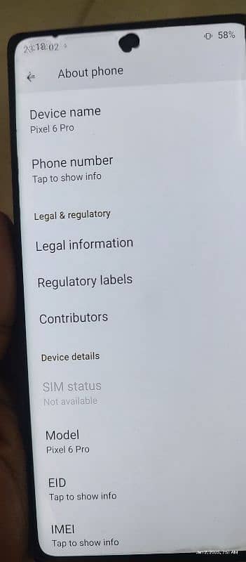 Google pixel 6 pro Sim Working Penal Problem 4