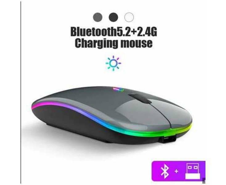 HP W10 Wireless RGB Bluetooth Rechargable Slim Mouse 2