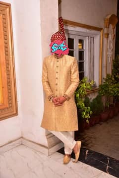 Branded sherwani [9000] complete set for rent.