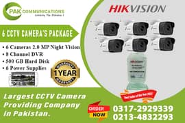 6 HD CCTV Cameras Package HIK Vision (Authorized Dealer)