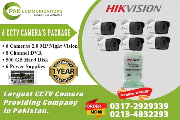 6 HD CCTV Cameras Package HIK Vision (Authorized Dealer) 0