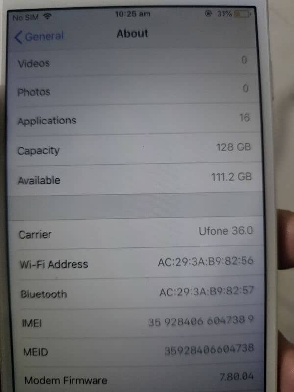 iPhone 6 storage 128gb all ok non pta 3