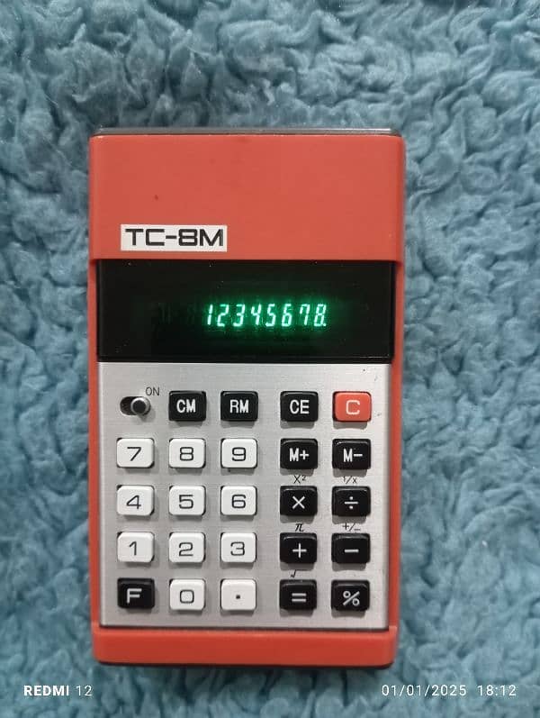 vintage 1970s VFD display calculator 0