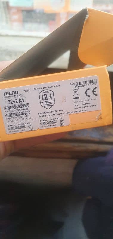 Tecno spark 7 Pta approved with box  2/32GB 7