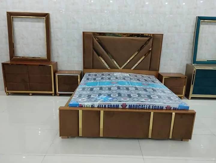 bed set - king size bed - double bed - poshish bed - bed - side table 5